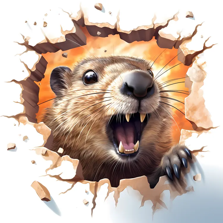 Cute Animal Peeking Through Hole