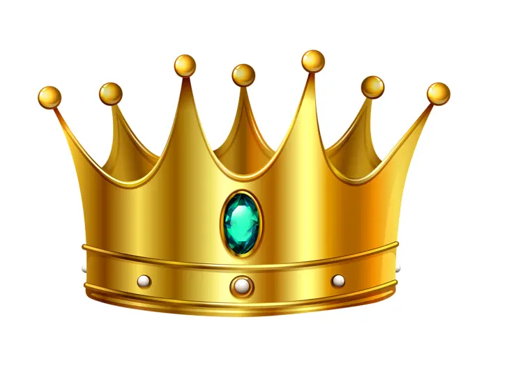 Golden Crown with Emerald Jewel