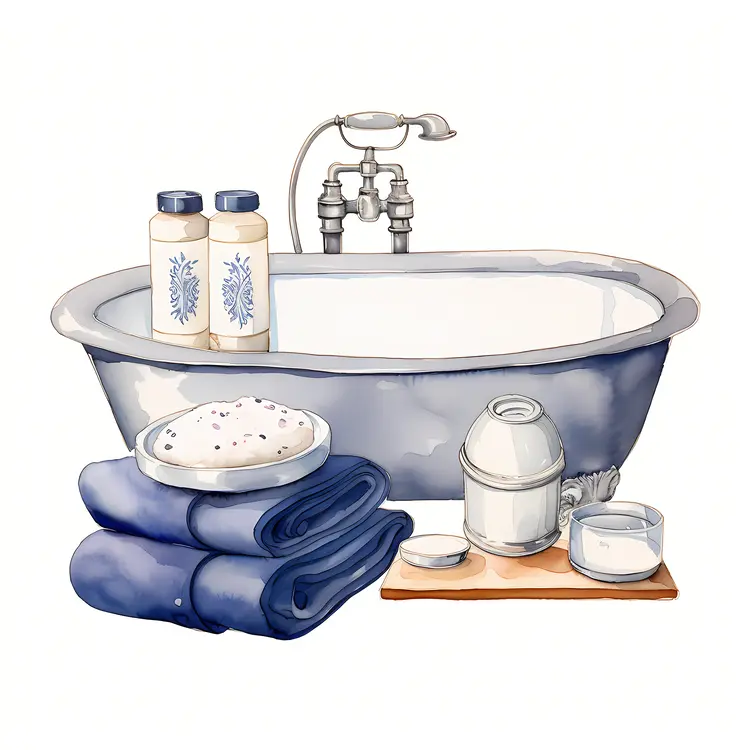 Bathtub with Bath Essentials