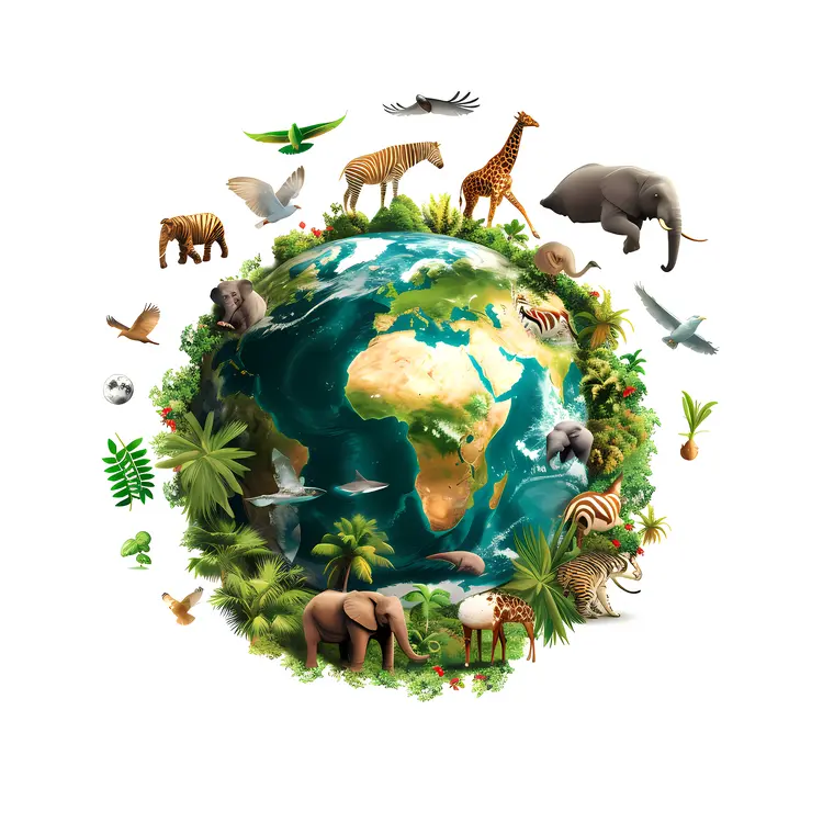 World with Animals and Greenery