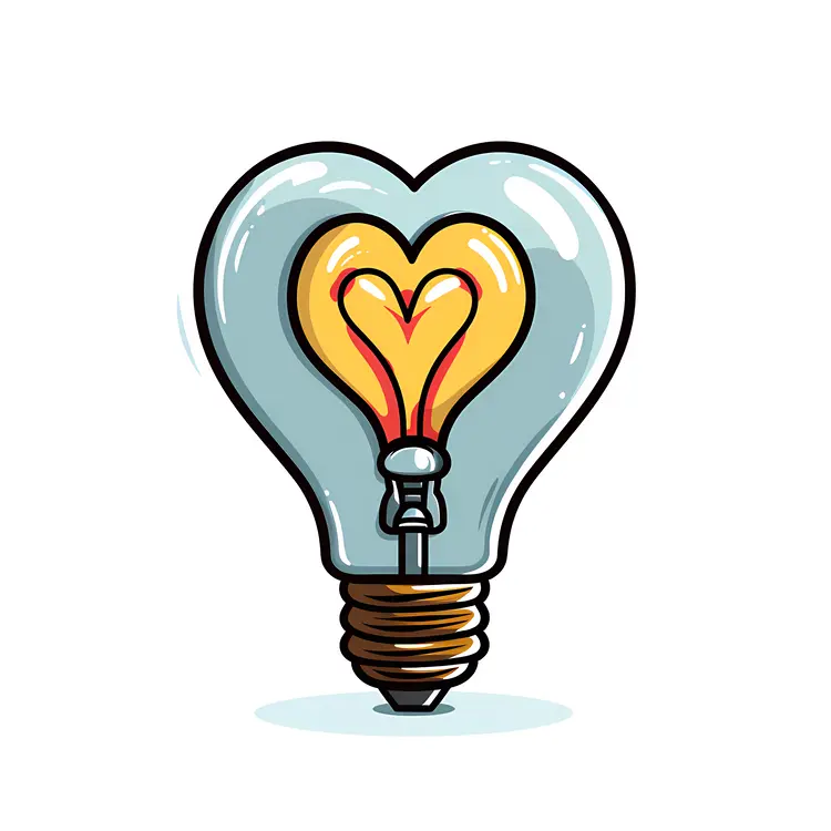 Heart-shaped Light Bulb with Love Theme