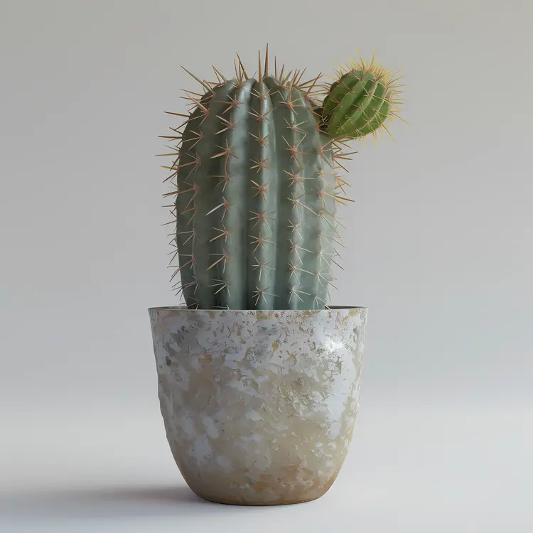 Spiky Cactus in Rustic Pot