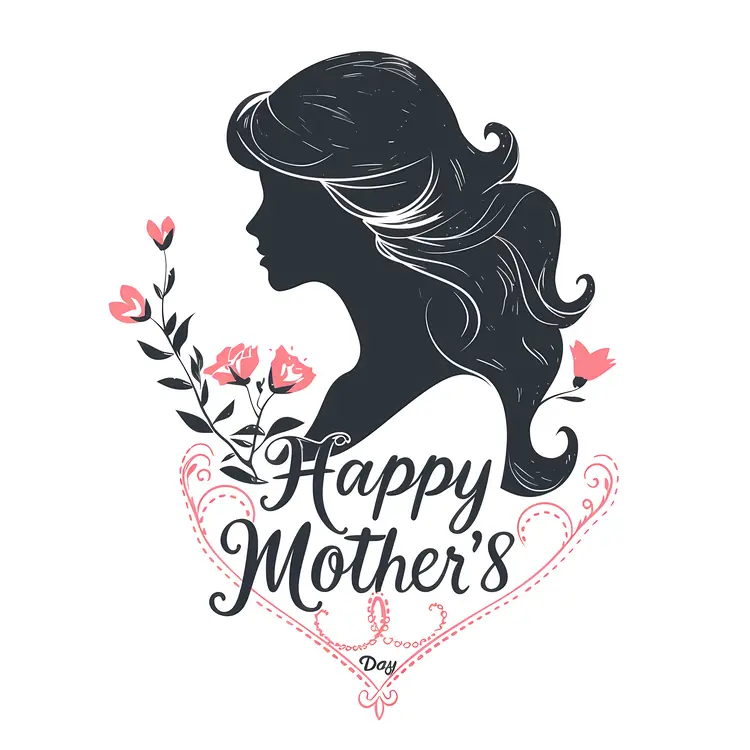 Elegant Happy Mother's Day Card with Silhouette