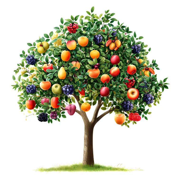 Fruit Tree with Various Fruits