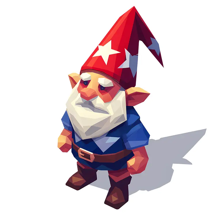 Geometric Gnome with Stars Hat
