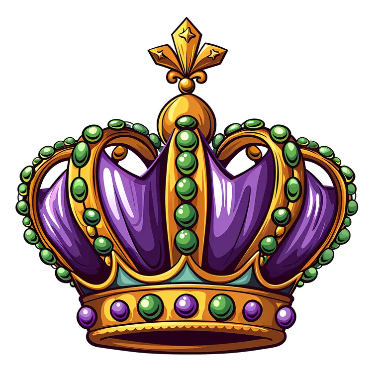 Majestic Purple Crown with Green and Purple Jewels