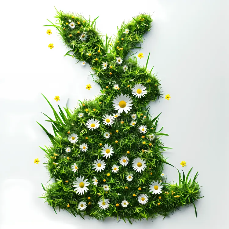 Daisy Rabbit Plant Art
