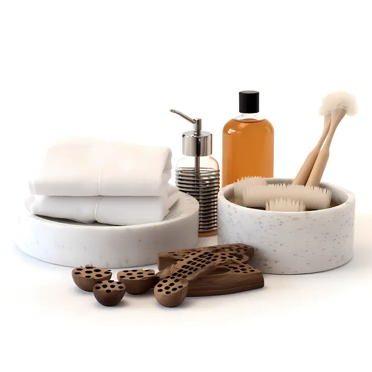 Minimalist Bath Products with Brushes