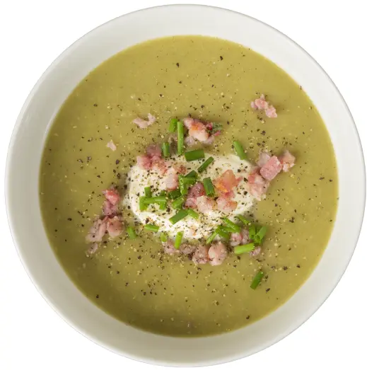 Creamy Pea Soup with Bacon