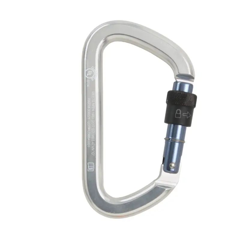 Silver Carabiner for Climbing Safety
