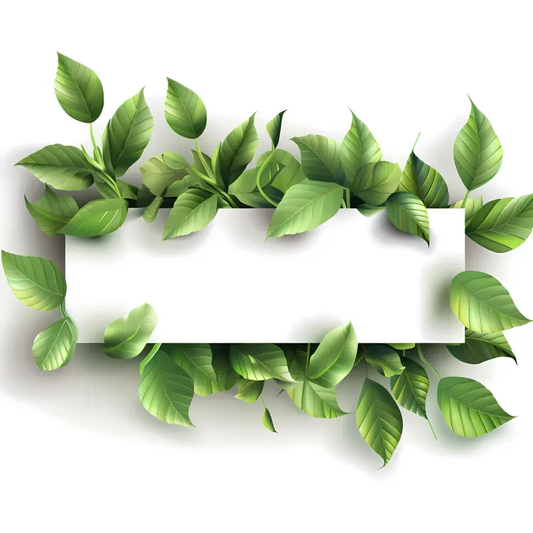 Green Leaves with White Background