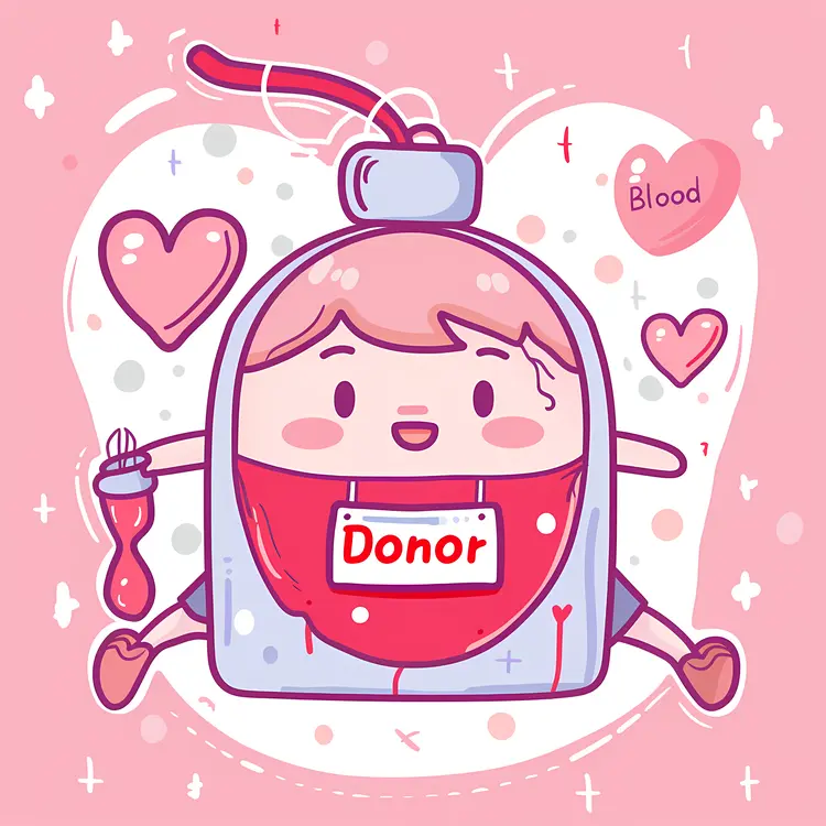 Cute Blood Donor Cartoon