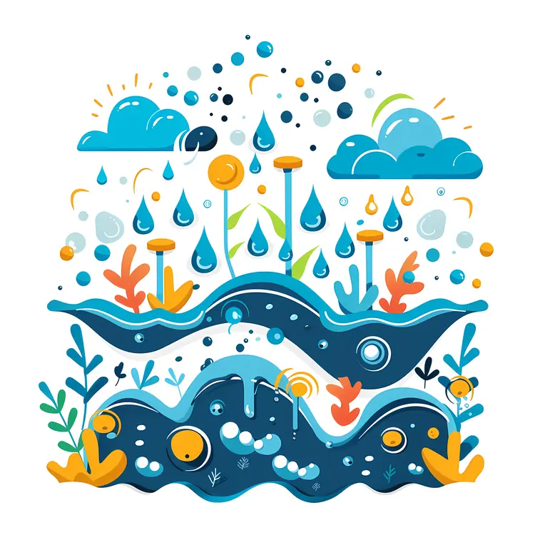 Colorful Water Cycle Illustration