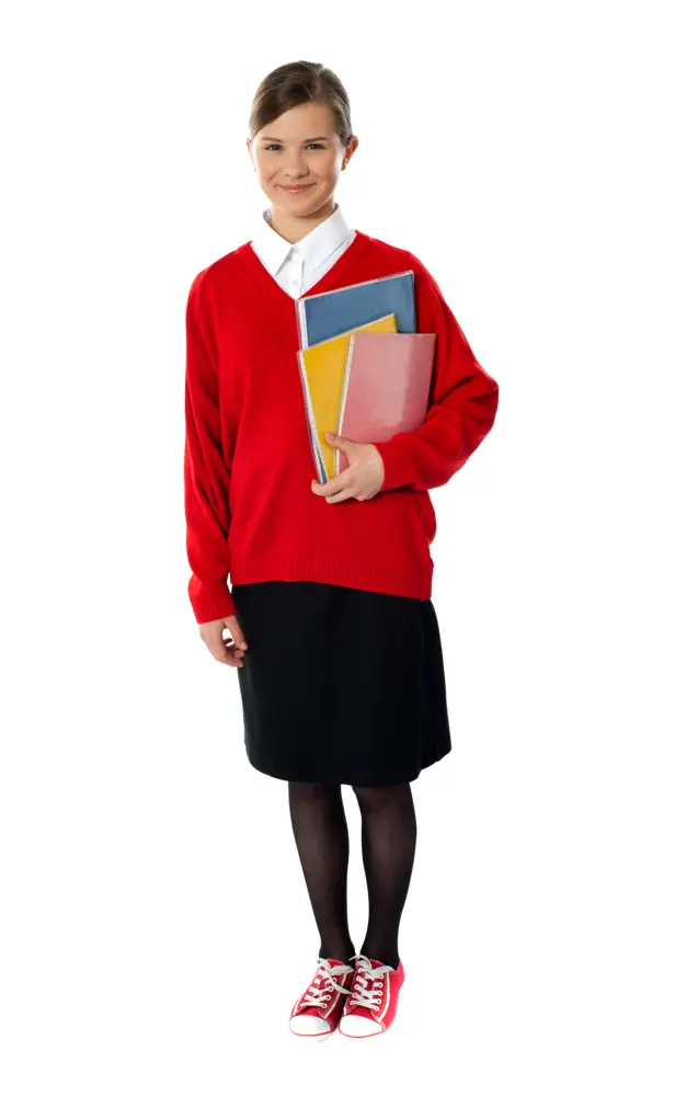 School Girl Holding Books