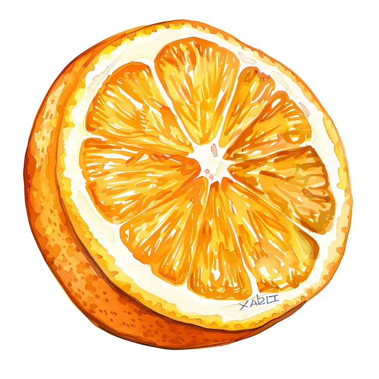 Watercolor Orange Slice