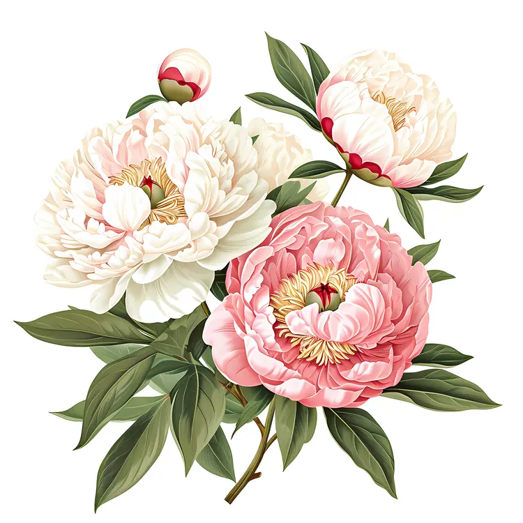 Beautiful Peony Flowers in Bloom