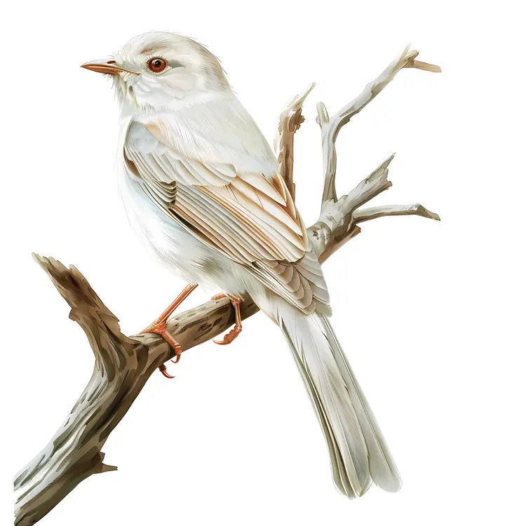 White Bird on Branch