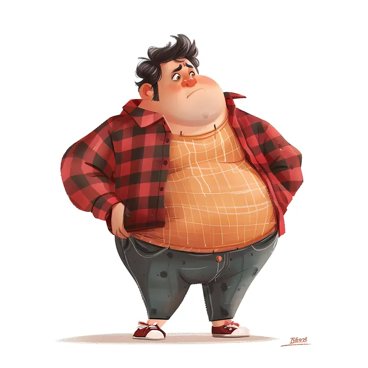 Fat Person in Plaid Shirt