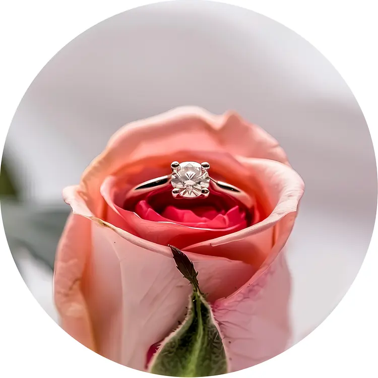 Diamond Ring in Rose for Romantic Proposal