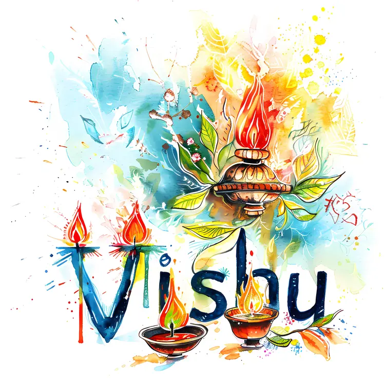 Vishu Celebration with Lamps