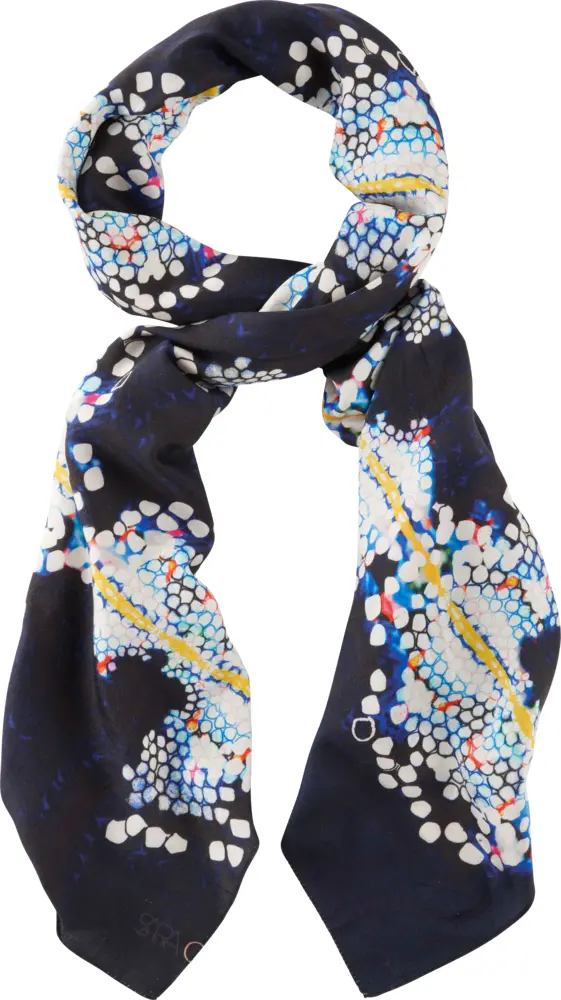 Black Scarf with Abstract Pattern