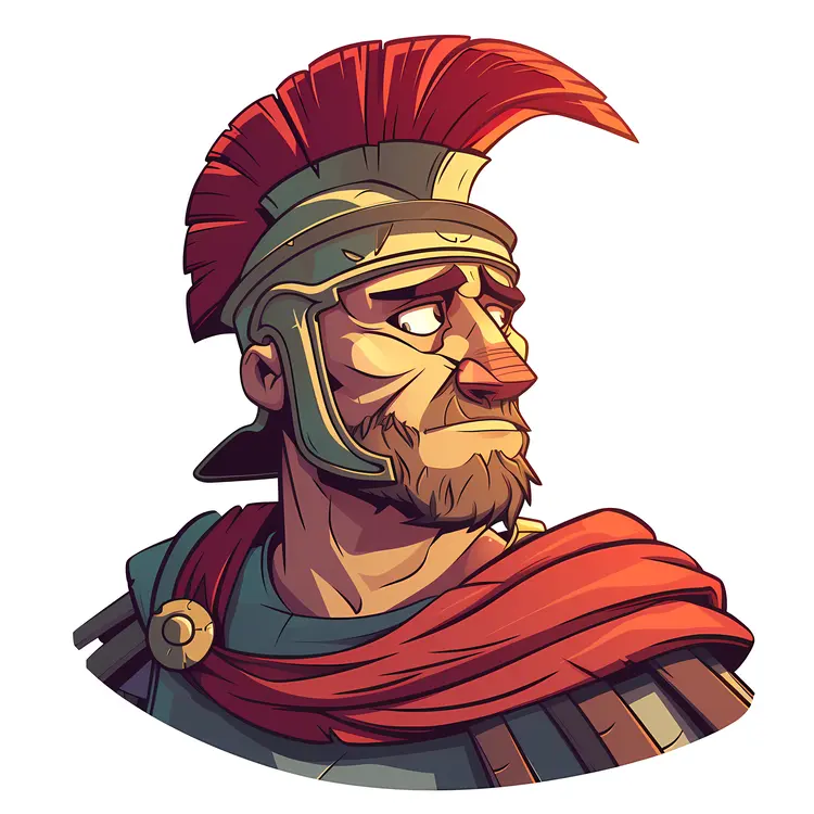 Roman Soldier in Armor Illustration
