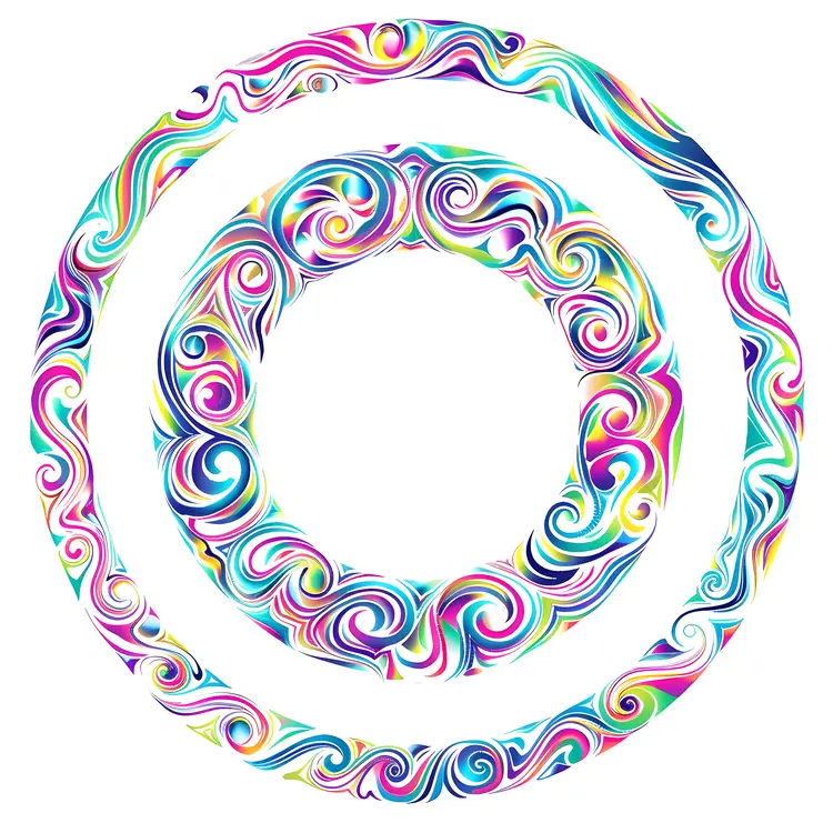 Colorful Swirl Circle Decorative Frame