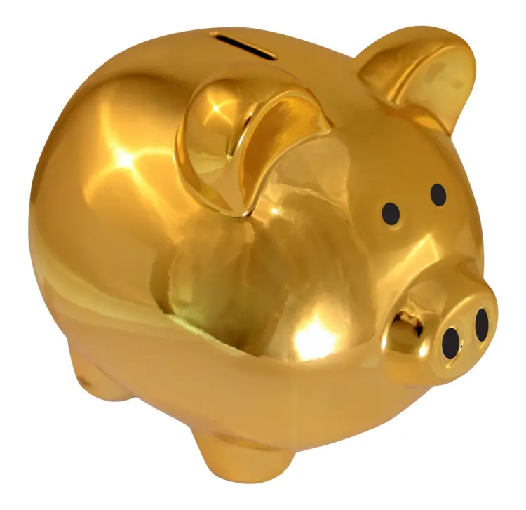Golden Piggy Bank for Savings