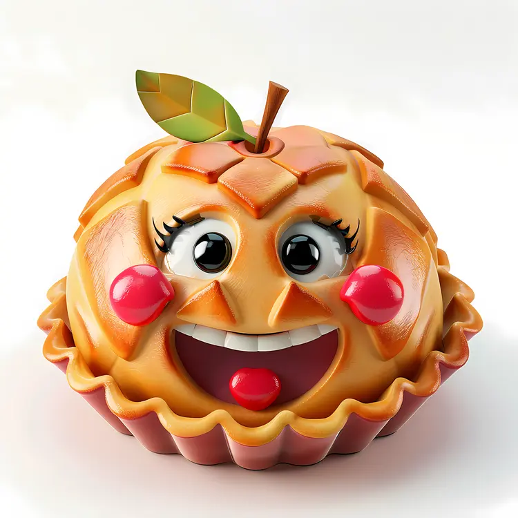 Smiling Apple Pie Cartoon