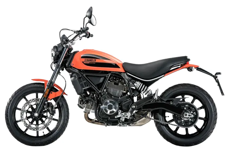Orange Motorcycle with Black Seat