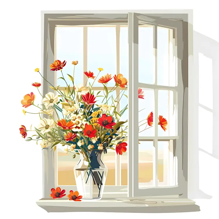 Beautiful Flower Vase by the Window