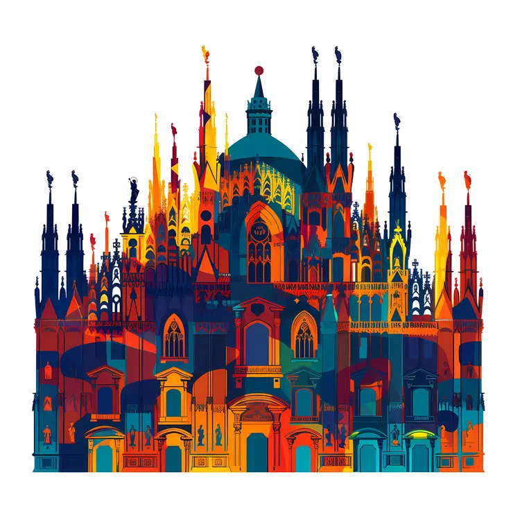 Vibrant Gothic Cathedral Art