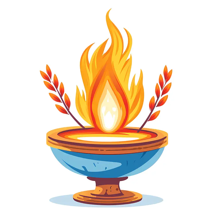 Fire in Blue Bowl
