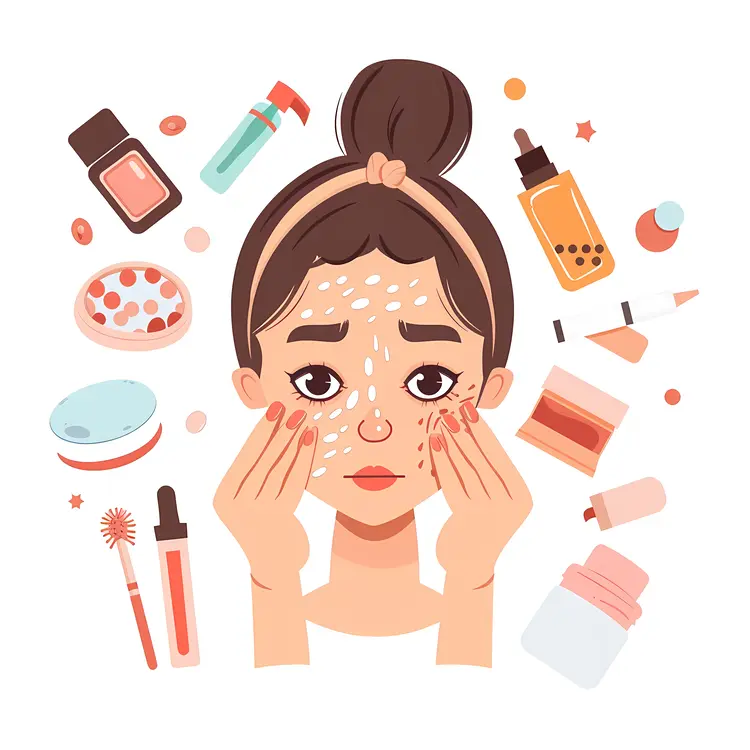 Girl with Skincare Routine