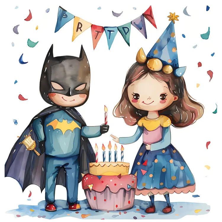 Birthday Party with Cake and Costumes