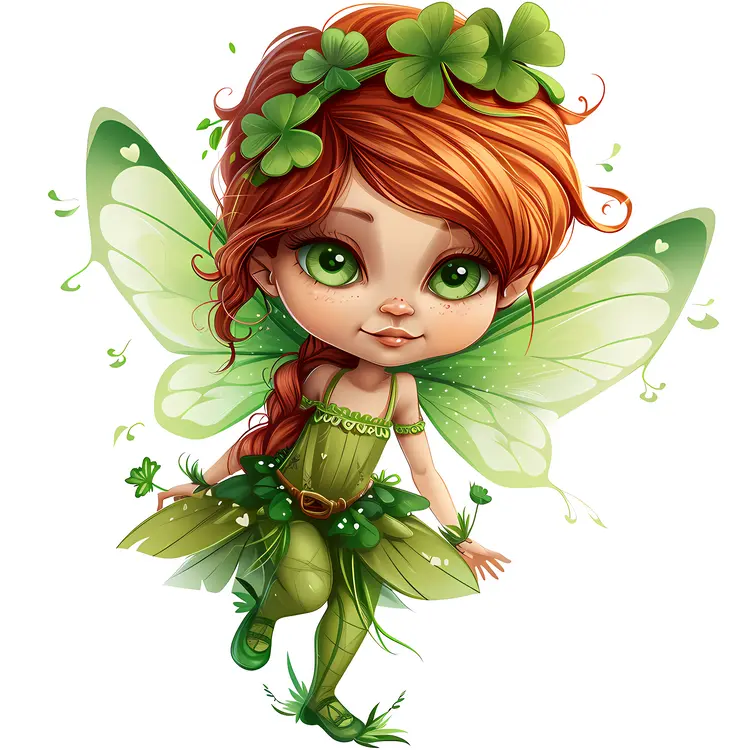 Green Fairy with Red Hair