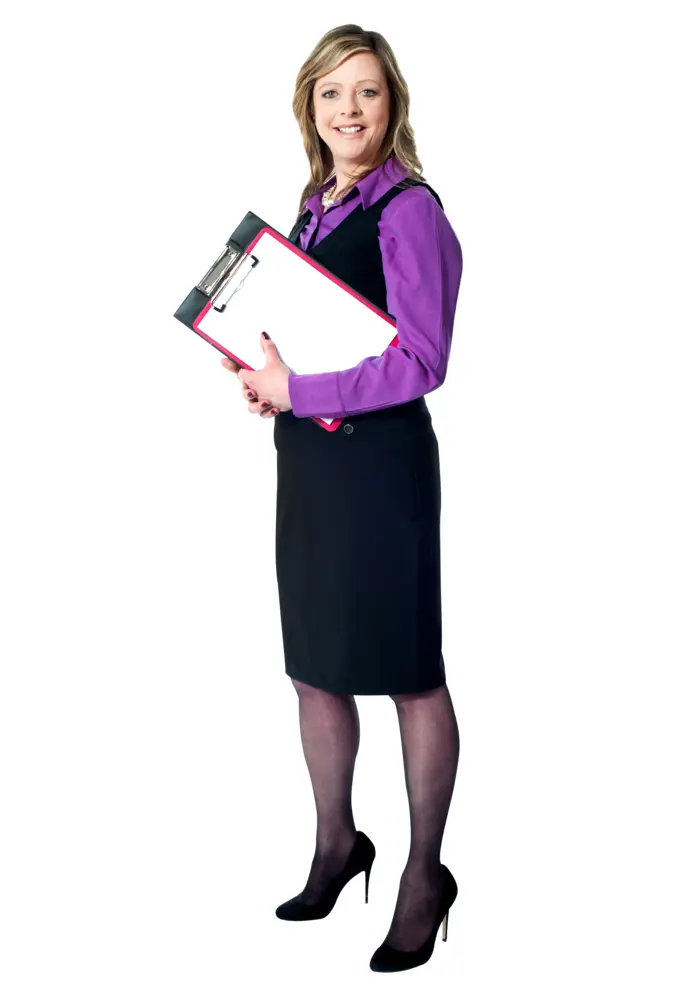 Business Woman Holding Clipboard