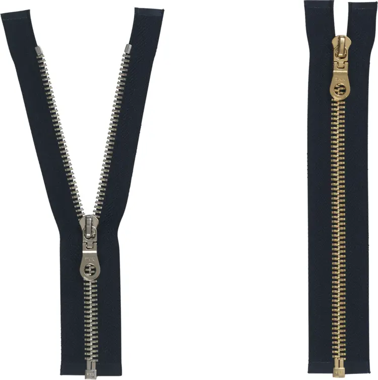Black Zippers with Metal Teeth