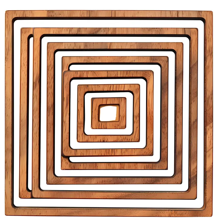 Wooden Square Frames in Geometric Pattern
