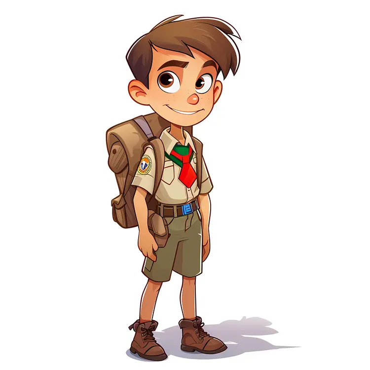 Boy Scout with Backpack