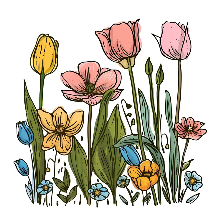 Hand-Drawn Floral Sketch