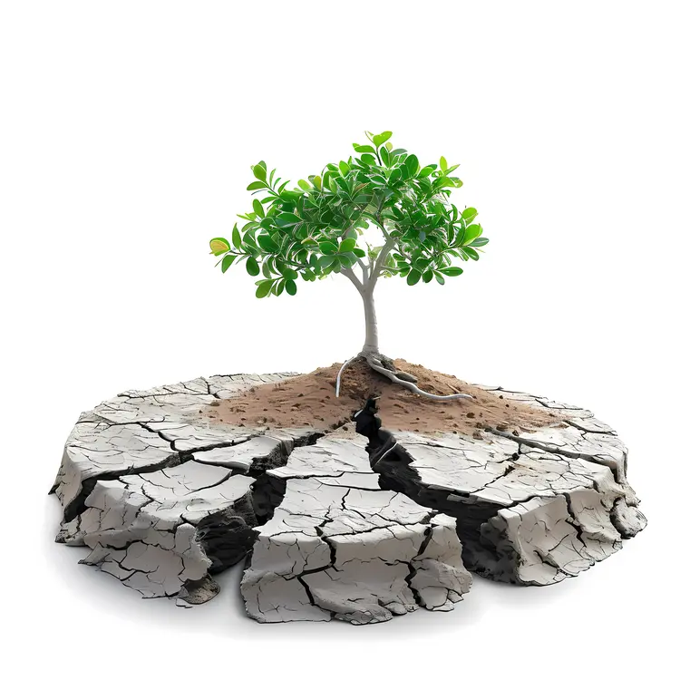 Resilient Tree on Cracked Ground