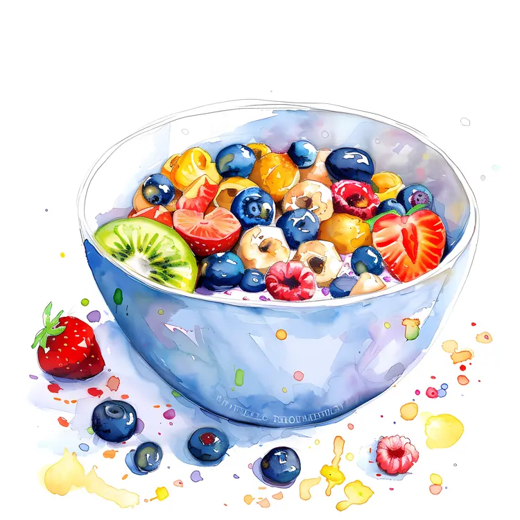 Fruit Bowl with Berries and Kiwi
