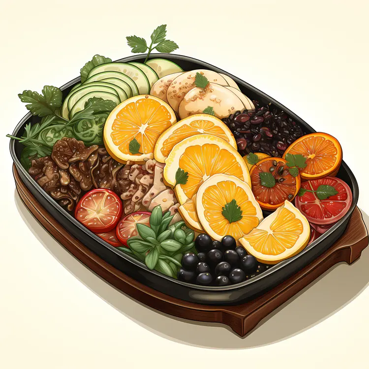Colorful Bento Box with Mixed Vegetables and Fruits