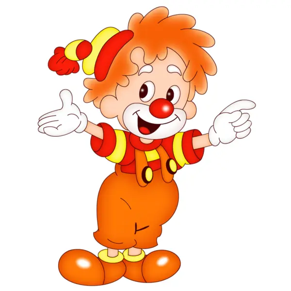 Cute Cartoon Clown with Red Nose