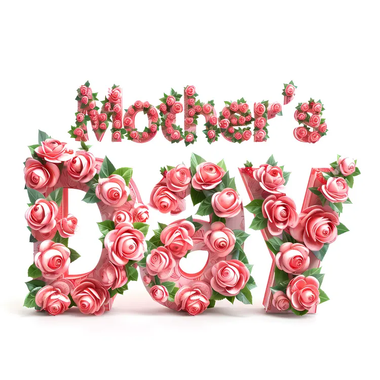 Mother's Day Text with Roses