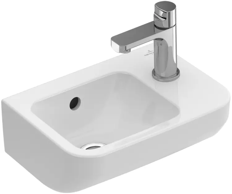 White Compact Sink with Faucet
