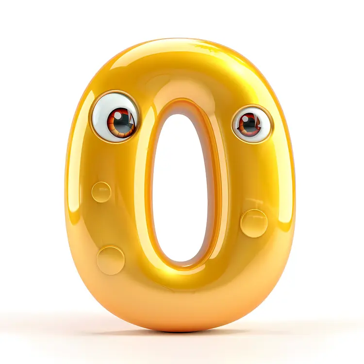 Yellow Zero with Cartoon Eyes