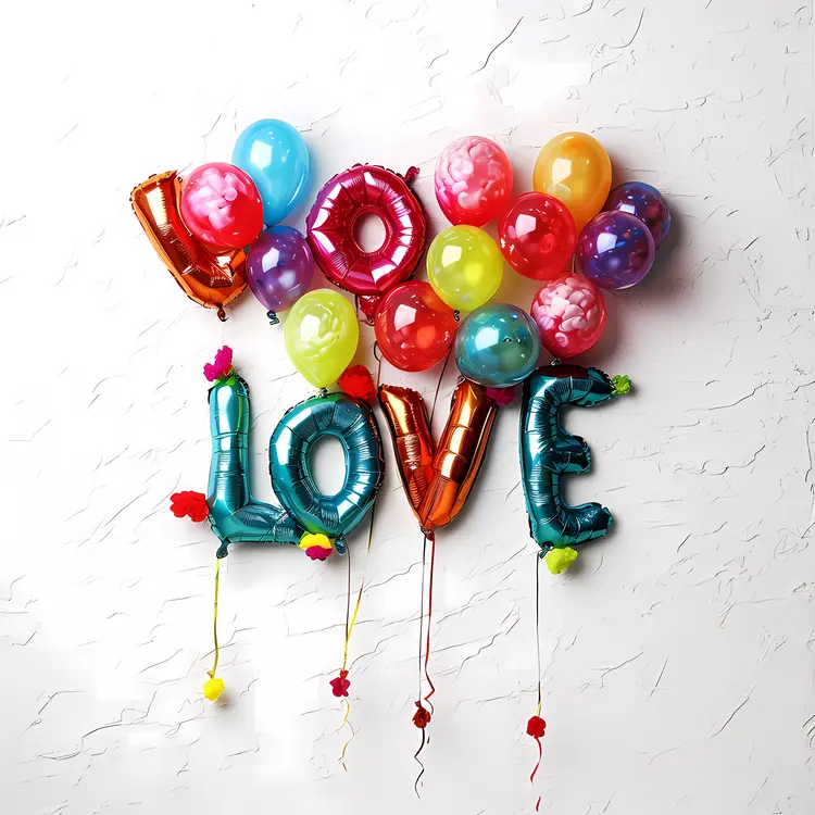 Colorful Balloon LOVE Typography