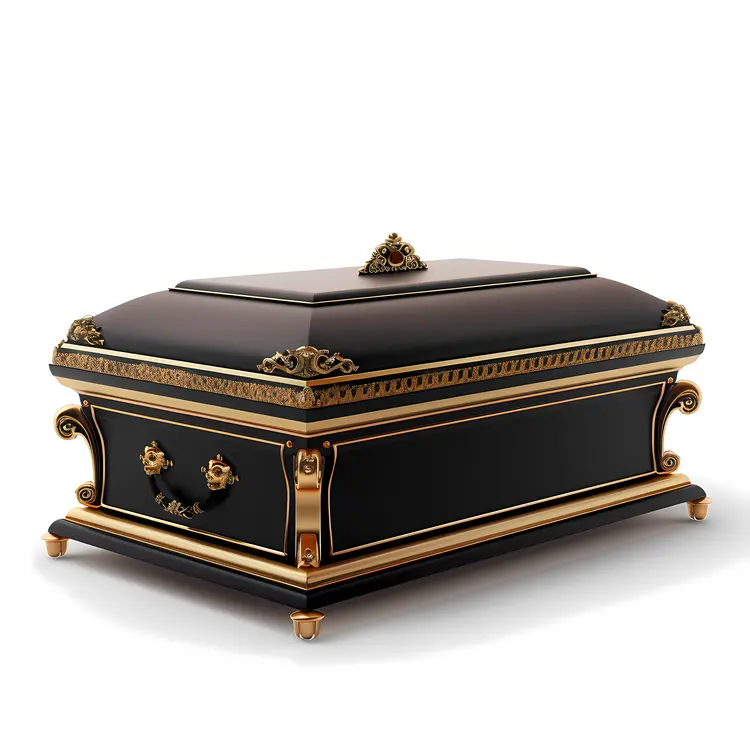 Black and Gold Coffin